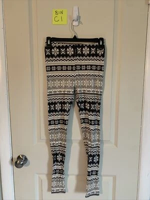 Forever 21 Leggings Gris Patrón Copo de Nieve Mujer’s Talla XS Foto 1 de 4