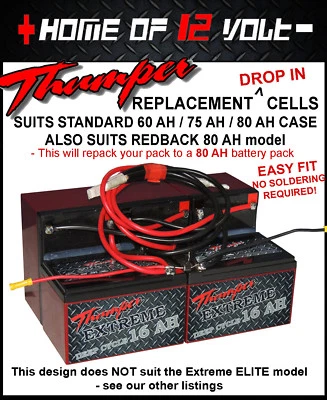 Thumper Battery replacement DROP in cells 5x 16AH AGM 80 AH pre-wired 12 volt - image 1 of 3