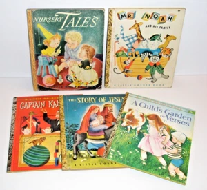 5 Little Golden Book Lot Captain Kangaroo Mr. Noah Nursery Tales Story Jesus + - Picture 1 of 20