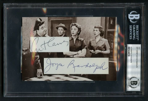 Art Carney & Joyce Randolph 4x6 Custom Cut Card Honeymooners BAS Slabbed Cover
