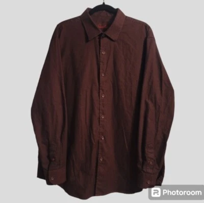 Camisa de Vestir Tasso Elba Para Hombre XXLarge Borgoña Manga Larga Abotonada Formal Leer Foto 1 de 4