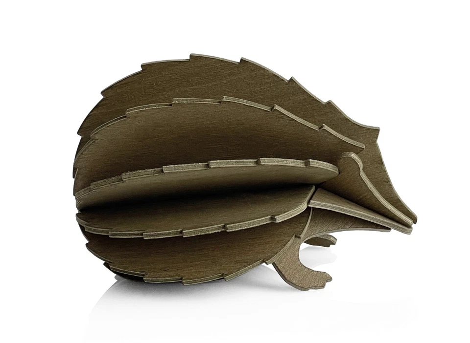 Lovi Hedgehog Wooden 3D Model 8cm Wildlife Hand Painted Plastic-Free Kit Gift - Image 1 of 4