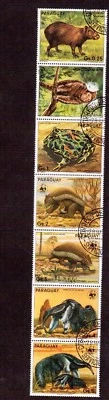 Estampillas del Fondo Mundial para la Naturaleza de Paraguay WWF # 2139 CTO fauna animales en peligro de extinción  Foto 1 de 3