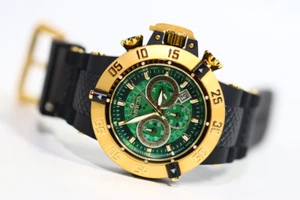 INVICTA Subaqua Men 50mm Stainless Steel + Plastic Gold + Black Gold+Green dial - Picture 1 of 6