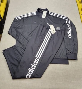 ADIDAS Tiro Wordmark Tracksuit Jacket & Pants Set XL Mens Black White Zip - Picture 1 of 20
