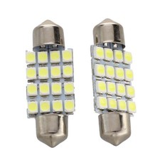 2 KFZ Lampe Soffitte Innen 36mm 16 SMD LED Weiss Sofitte L6G2