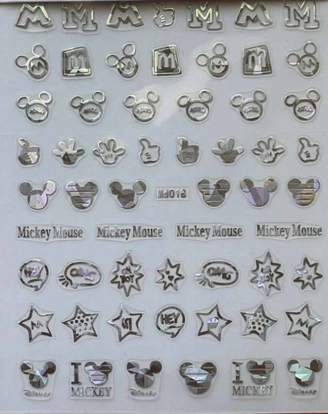 Pegatinas para arte en uñas de Mickey Mouse elige entre oro, plata, oro rosa, multicolor Foto 1 de 1