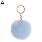 Fashion Faux Fluffy Fur Pompom Keyring Bag Charm Keychain Key Ring Holder Gifts