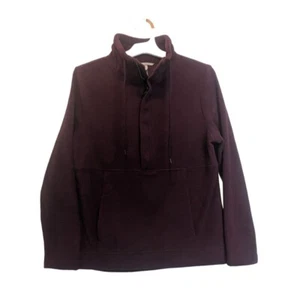 Avalanche -Women's Zip Mock Neck Textured Fleece Pullover With Pocket Purple Med - Picture 1 of 4