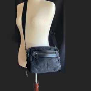 agnès b. Shoulder Bag Black Nylon and Leather Crossbody Excellent Condition - Picture 1 of 10