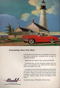 Studebaker Speedster 1955 cupé original raro anuncio en color Budd - Imagen 1 de 1