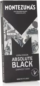(6 PACK) Montezuma's ABSOLUTE BLACK 100% Cocoa Dark Chocolate Bar 90g - Picture 1 of 5