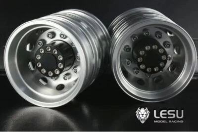 Aluminum Rear Wheels for 1/14 Tamiya Tractor Trucks (W-2012-A) LESU One Pair - Image 1 of 2