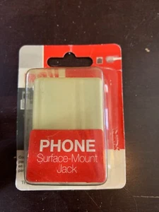 Phone Surface-Mount Jack almond/tan? color RCA TP266R connects to phone wire - Picture 1 of 3