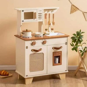 Robotime Robud Spielküche mit vorgetäuschtem Eiswürfelspender Holz Kinderküche - Bild 1 von 16