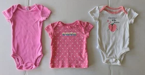 3 Pc's Infant Girl's Shirt & 2 One-Pieces Pink & White, Size 3 Months - Picture 1 of 14