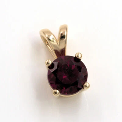 Colgante de oro amarillo de 14 quilates redondo de rodolita natural de 6 mm Foto 1 de 2
