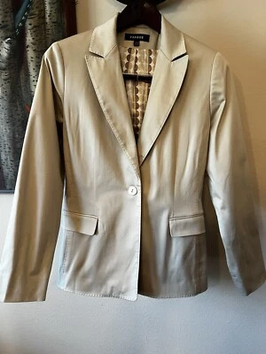 Prague Khaki Women’s Cotton Blend Blazer With One Bottom Closure Size 6 Business - Image 1 of 4
