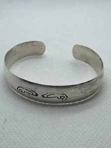 Southwestern Sterling Silber Lachs Fisch Armreif Armband unsigniert 925 - Bild 1 von 9