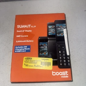 New In Box - Boost Mobile Summit Flip, Black - Prepaid Phone - Picture 1 of 4