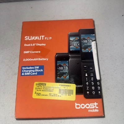 New In Box - Boost Mobile Summit Flip, Black - Prepaid Phone - Image 1 of 4