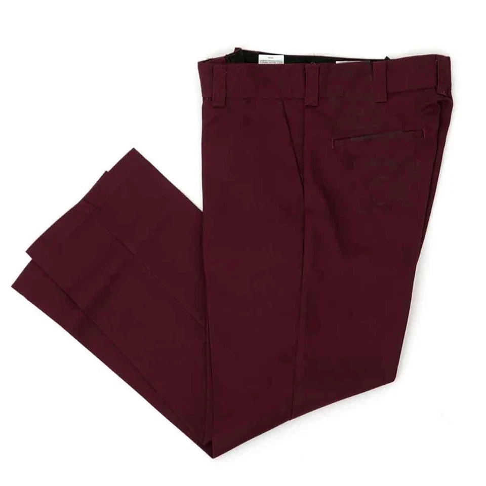 Dickies Men's Skateboarding Regular Fit Twill Pants Maroon 30W x 30L