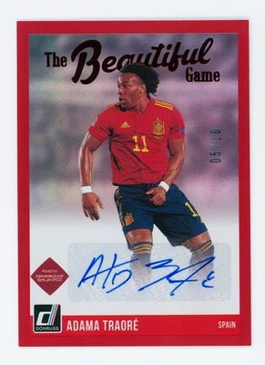 2021-22 Adama Traore Panini Donruss Red Spain Autographed Soccer Card 5/10 - Image 1 of 3