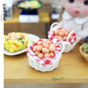 1/12 Accessories Scale Dollhouse Miniature Egg Rattan Basket Kitchen Furniture - Picture 1 of 7
