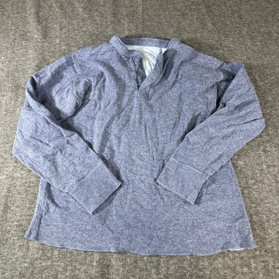 LL Bean Hombres Azul Pullover Mangas Largas Camisa Dos Capas Hensley Talla Grande Foto 1 de 4