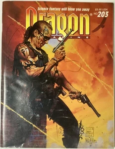 Dragon Magazine #203 March 1994 EXCELLENT Werewolf Apocalypse Poster TSR 2nd Ed - Picture 1 of 5