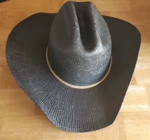 Cappello da cowboy nero Justin autentico Western Head Wear di Milano Hat Co 55 20 XXXX - Foto 1 di 11