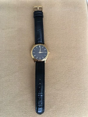 Q&Q Reloj Hombre Cuarzo Cara Negra con Correa Cuero Negro Foto 1 de 4