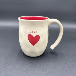 Demdaco “LOVE” Heart Mug Coffee Cup Ceramic Red And White - Picture 1 of 5