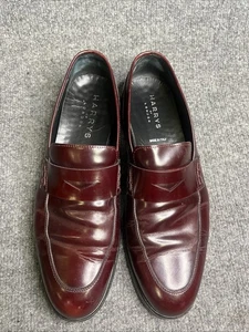 Chaussures Harrys Of London homme US 8 EU 42 F mocassins penny cuir bordeaux Italie - Photo 1/11