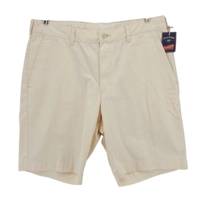 全新带标签 BILLS KHAKIS 奶油斜纹布短裤 100% 棉斜纹 9 英寸内缝尺寸 34 — 第 1/4 张图片