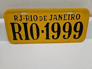 Vintage 1999 Rio De Janeiro RJ Brazil License Plate Automobile Tag / Man Cave - Picture 1 of 2