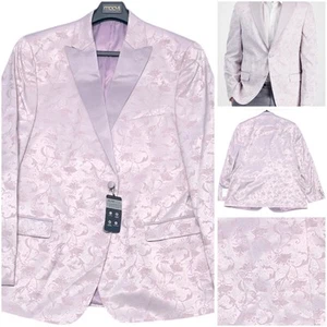 Blazer cappotto sportivo Alfani uomo slim fit 46L rosa floreale poliestere rayon nuovo - Foto 1 di 6