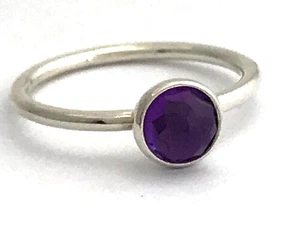 Authentic PANDORA February Droplet Silver Rock Crystal Ring 191012AM-52 Sz 6 New - Picture 1 of 2