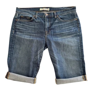 J Brand Lilly 31 (Actual 33x11) Blue Denim Women's Cuffed Jean Shorts - Picture 1 of 10