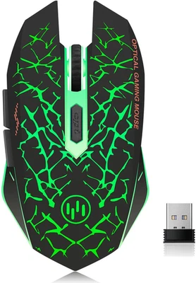 C12 Wireless Gaming Mouse,Rechargeable Mice Silent Click Cordless Mouse with 6 B - Image 1 of 4