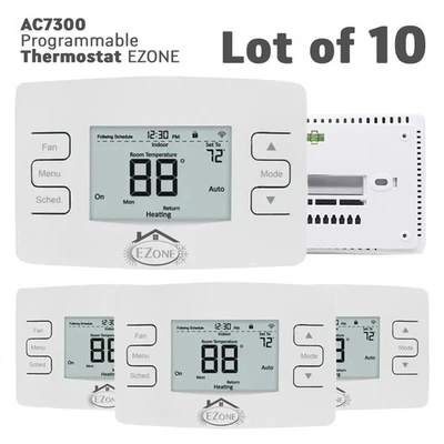 (LOTE de 10) Termostato Bomba Multietapa Hogar Programable AC7300 Foto 1 de 4