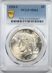 1928-S Peace Dollar 1 $ PCGS MS63 - Bild 1 von 6