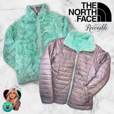 Chaqueta reversible The North Face Mossbud Swirl niñas grande 14-16 verde menta suave Foto 1 de 4