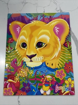 Vintage Lisa Frank Rare Yellow Lion Cub 3 Ring 2 Pocket Folder Lisa Frank Color - Image 1 of 4
