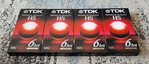 4x TDK Premium Qualität HS T-120 leere VHS Kassetten ~ neu & versiegelt - Bild 1 von 6