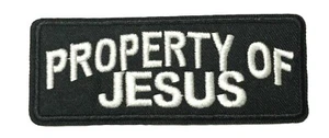 PROPERTY OF JESUS Patch Embroidered iron-on Applique Vest, Christian Bikers - Picture 1 of 22