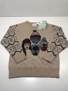 Marvel Sweater Boys XS Christmas Holiday Spider-Man Hulk Black Panther - New - Picture 1 of 6