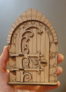 Wood Shape Mini Fairy Door KIT Ready to Decorate Gift Free Standing Plywood - Picture 1 of 3
