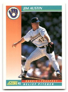 Jim Austin 1992 Score #747b Milwaukee Brewers BASEBALL