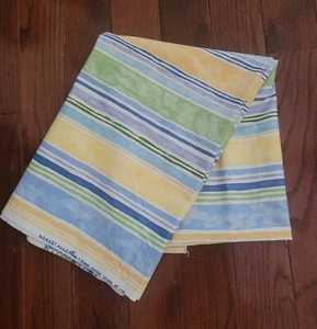 Robert Allen Design Upholstery Pillow Fabric Blue Stripe DuPont Teflon 71" - Picture 1 of 2